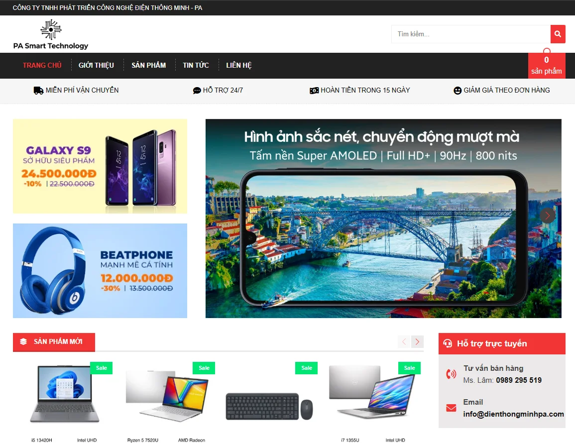 Website bán hàng công nghệ